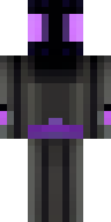 an enderman-inspired figure, tall and black with purple eyes