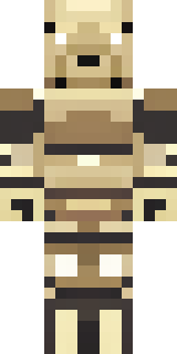 a piglin brute in gold armor with a snout and tusks