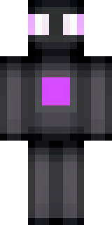 an enderman-inspired figure, tall and black with purple eyes