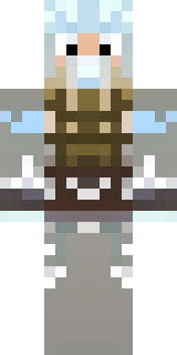 a frost viking in white furs and a horned helm