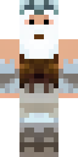a frost viking in white furs and a horned helm