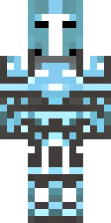a frost knight in ice-blue armor rimed with snow