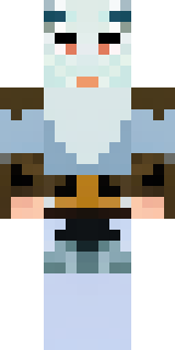 a frost viking in white furs and a horned helm