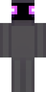 an enderman-inspired figure, tall and black with purple eyes