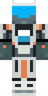 a mecha pilot in a white flight suit with a segmented helmet