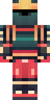 a samurai in red lacquered armor with a horned helmet