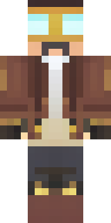 a steampunk inventor in a brown leather coat and brass goggles