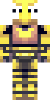 a piglin brute in gold armor with a snout and tusks