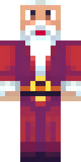 a jolly Santa in a red suit with a white beard and sack