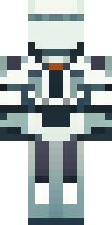 a mecha pilot in a white flight suit with a segmented helmet