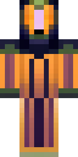 a Halloween pumpkin-headed figure in a dark cloak