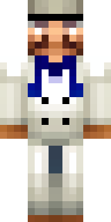 a cheerful chef in a white coat and tall hat with a wooden spoon