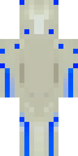 a snow fox spirit in white fur with blue markings