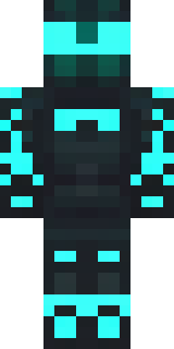 a neon cyber-ninja in dark bodysuit with teal light trim