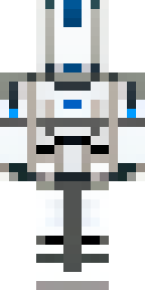 a mecha pilot in a white flight suit with a segmented helmet