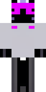 an enderman-inspired figure, tall and black with purple eyes