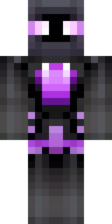 an enderman-inspired figure, tall and black with purple eyes