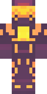 a nether hunter in crimson hide with glowing gold trim
