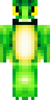 a dragon hybrid with green scales, horns and a spined tail