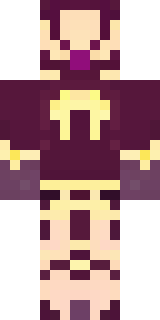 a nether hunter in crimson hide with glowing gold trim