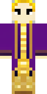 a young king in an ermine-trimmed purple cloak and gold crown
