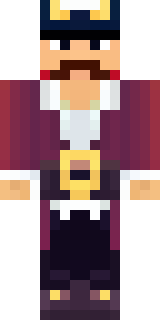 a pirate captain in a long red coat and tricorn hat