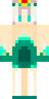 a queen in a flowing emerald gown with a silver tiara