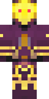 a nether hunter in crimson hide with glowing gold trim