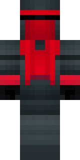 a shadow ninja in matte black with a red scarf