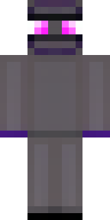 an enderman-inspired figure, tall and black with purple eyes