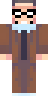 a friendly villager librarian in brown robes with glasses