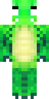 a dragon hybrid with green scales, horns and a spined tail