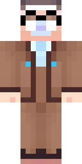 a friendly villager librarian in brown robes with glasses