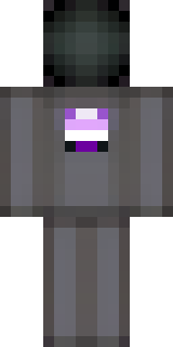 an enderman-inspired figure, tall and black with purple eyes