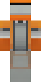 a battle-worn pilot in orange plating with scorch marks