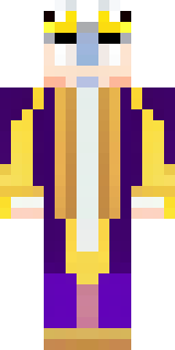 a young king in an ermine-trimmed purple cloak and gold crown