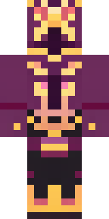 a nether hunter in crimson hide with glowing gold trim