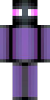 an enderman-inspired figure, tall and black with purple eyes