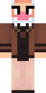 a friendly villager librarian in brown robes with glasses