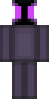 an enderman-inspired figure, tall and black with purple eyes