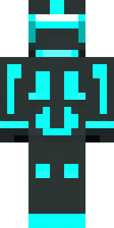 a neon cyber-ninja in dark bodysuit with teal light trim