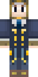an airship captain in a navy coat with copper gadgets