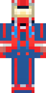 a masked hero in a sleek red and blue suit with a chest emblem