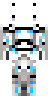 a chrome android with glowing blue eyes and exposed joints