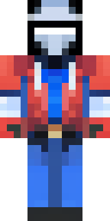 a masked hero in a sleek red and blue suit with a chest emblem