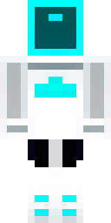 a sleek white service robot with a single cyan sensor