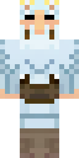 a frost viking in white furs and a horned helm