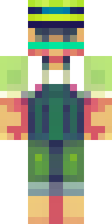 a farmer villager in a straw hat with a green apron