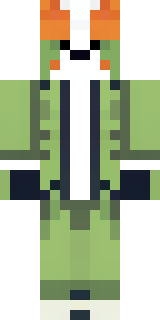 an anthropomorphic fox in a green explorer jacket