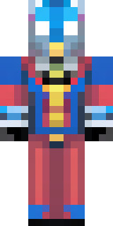 a masked hero in a sleek red and blue suit with a chest emblem